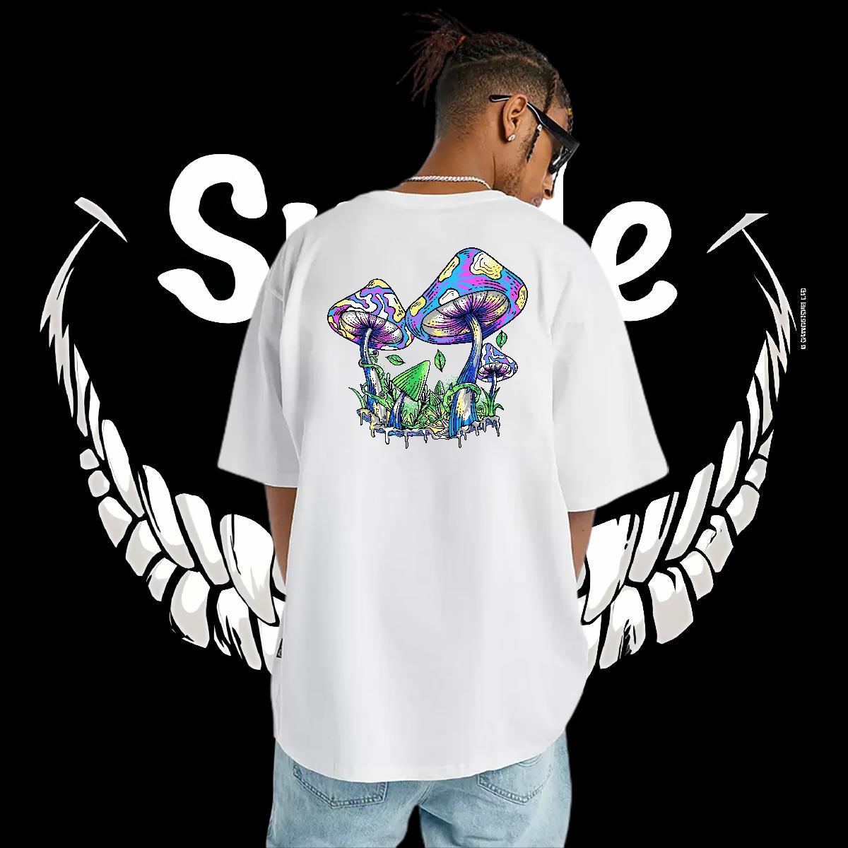 2024 Designer T shirt 230g 100% Cotton mushroom Outdoor Tshirts Breathable Soft Loose Men Clothes T-Shirt DIY