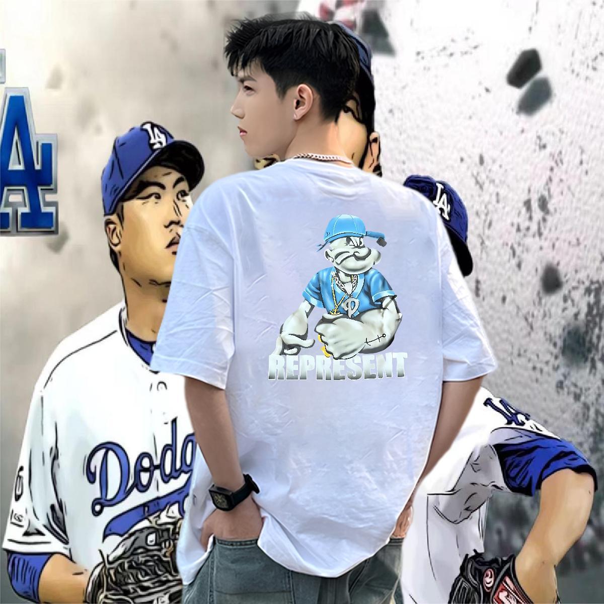 2024 New T-Shirts for Men 230g Cotton rabbit Home Outdoor Tshirts Pure Cotton Comfortable Men Tops Tees Custom Printing