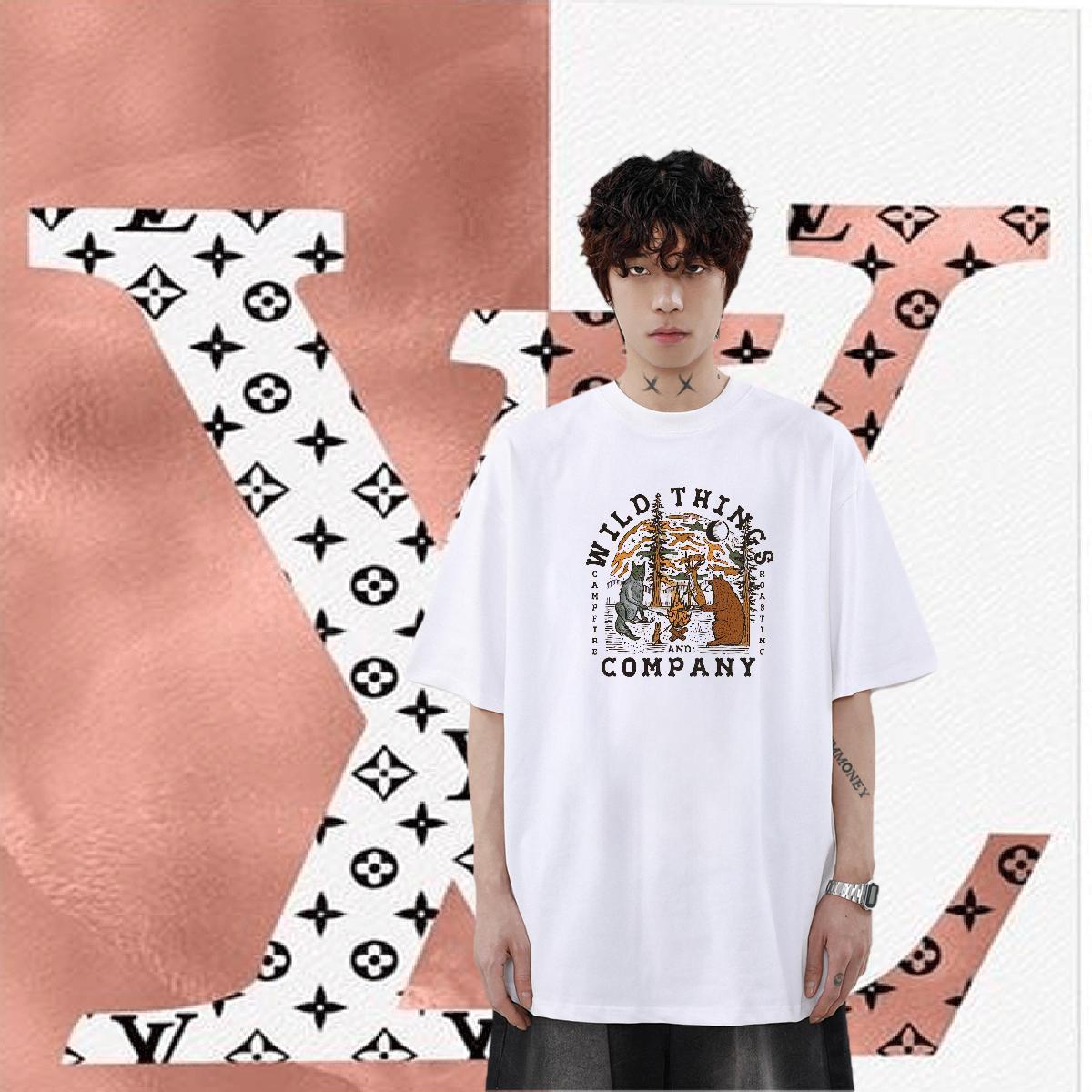 Brand T shirt 100% Cotton 230g tree Summer Casual Tees Breathable Crew Neck High Quality Men Tshirts Black White