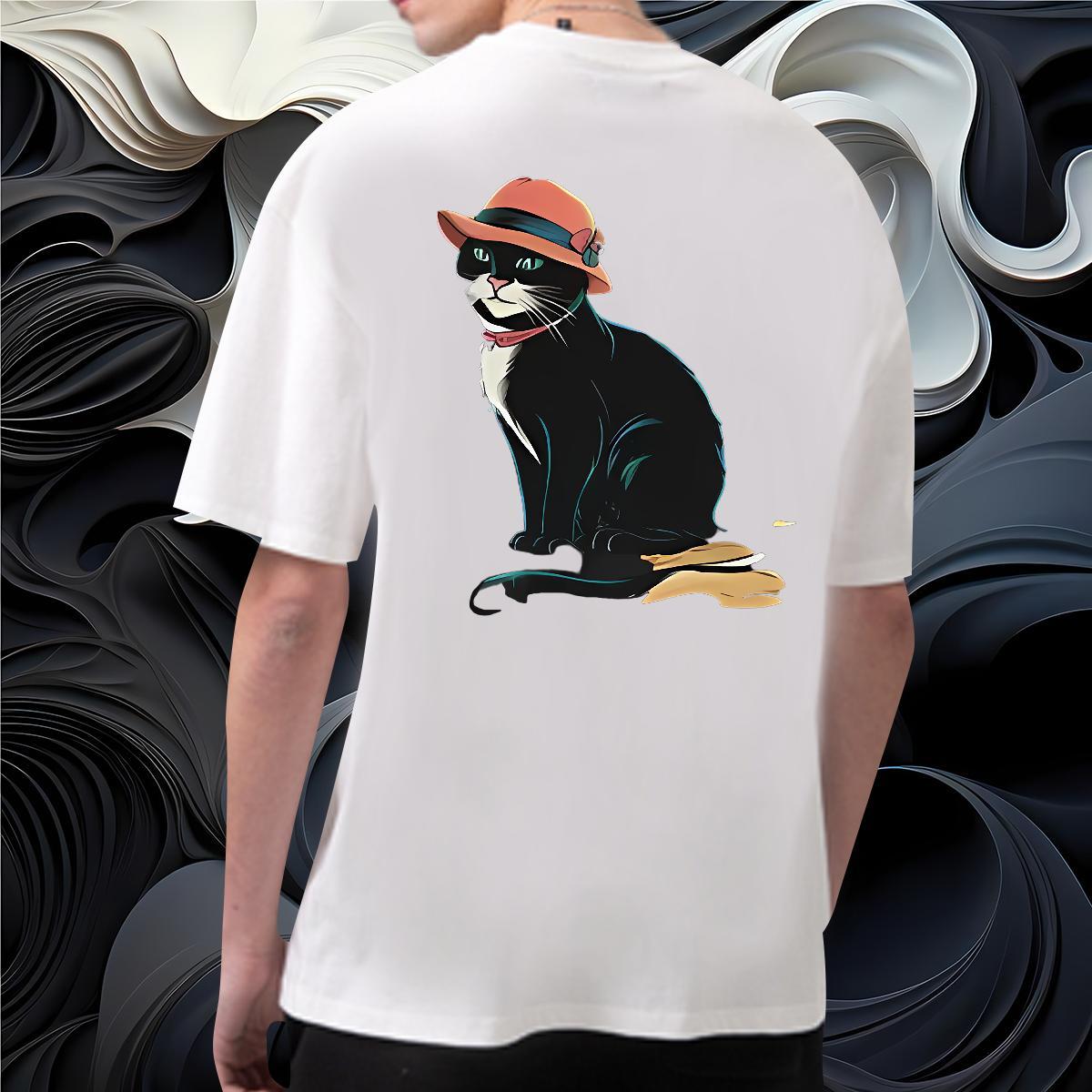 2024 New T-Shirts for Men 230g Pure Cotton Hip Hop Street Tops Tees Crew Neck Breathable Popular Men Clothes T-Shirt Anime Print