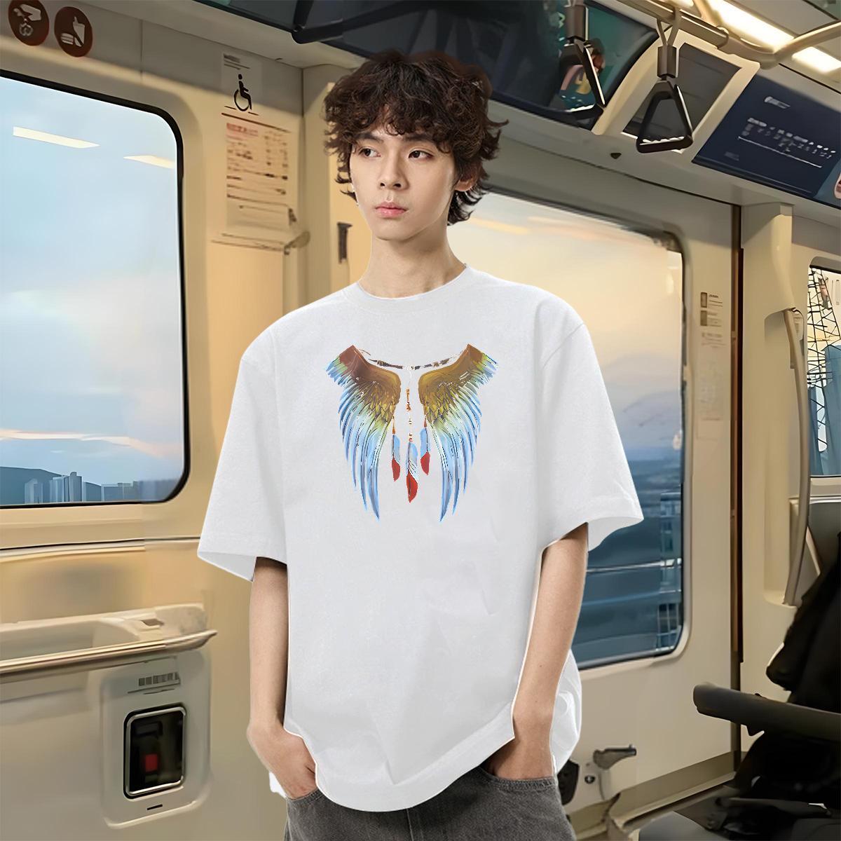 Custom Mens T Shirts 230g 100% Cotton cool High Street Hip Hop Tees Breathable Wholesale Men Tees Customized