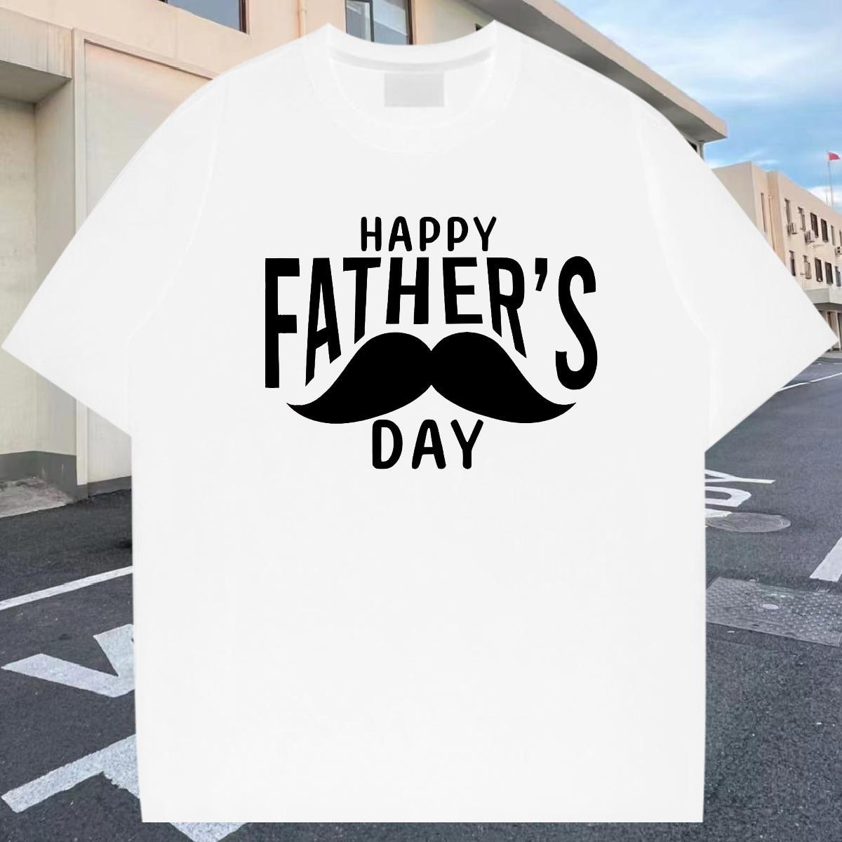 Customized T-Shirts 230g 100% Cotton fathers day Casual Beach Tees Shirts Round Neck Short Sleeve Cool Men Clothes T-Shirt Black Oversized