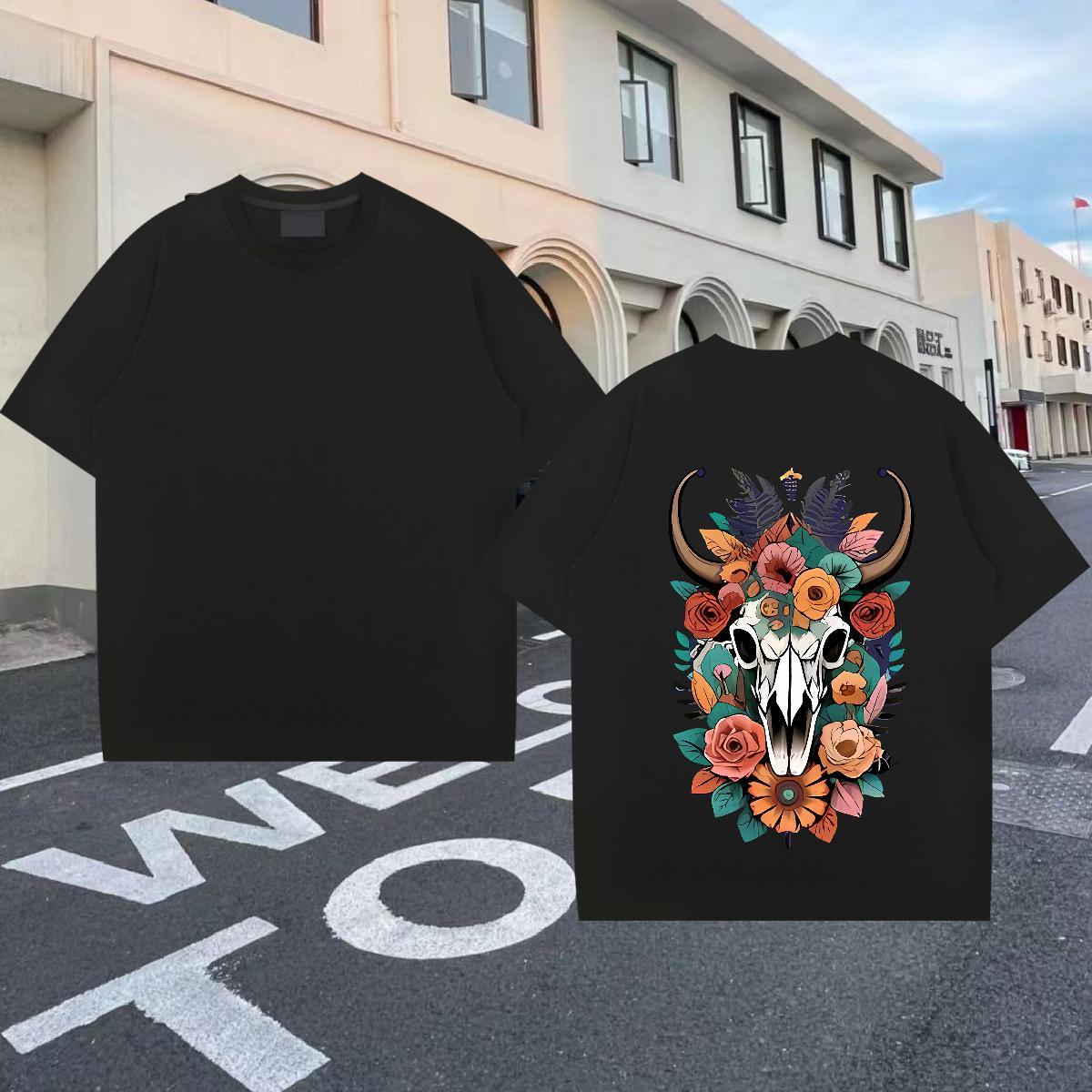 Custom T-Shirts 100% Cotton 230g sheep Anime Printing Street Polos Breathable Short Sleeve Comfortable Tshirt for Man Woman Customized