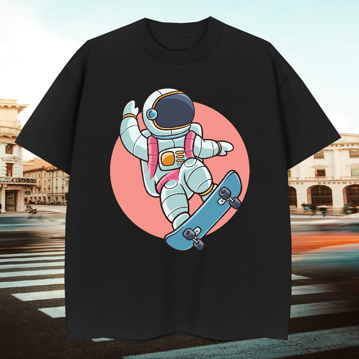 Cool Men Tshirts 230g Cotton Home Outdoor spaceman Custom Print Plus Size O Neck Short Sleeves 2024 New T Shirt For Man Tops Shirt