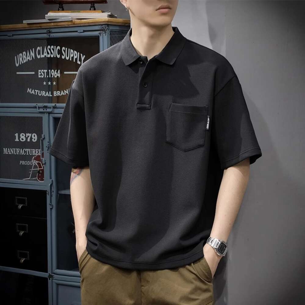 American fashion brand short polo for men in summer, big size, half sleeved business casual collar T-shirt, Paul shirt