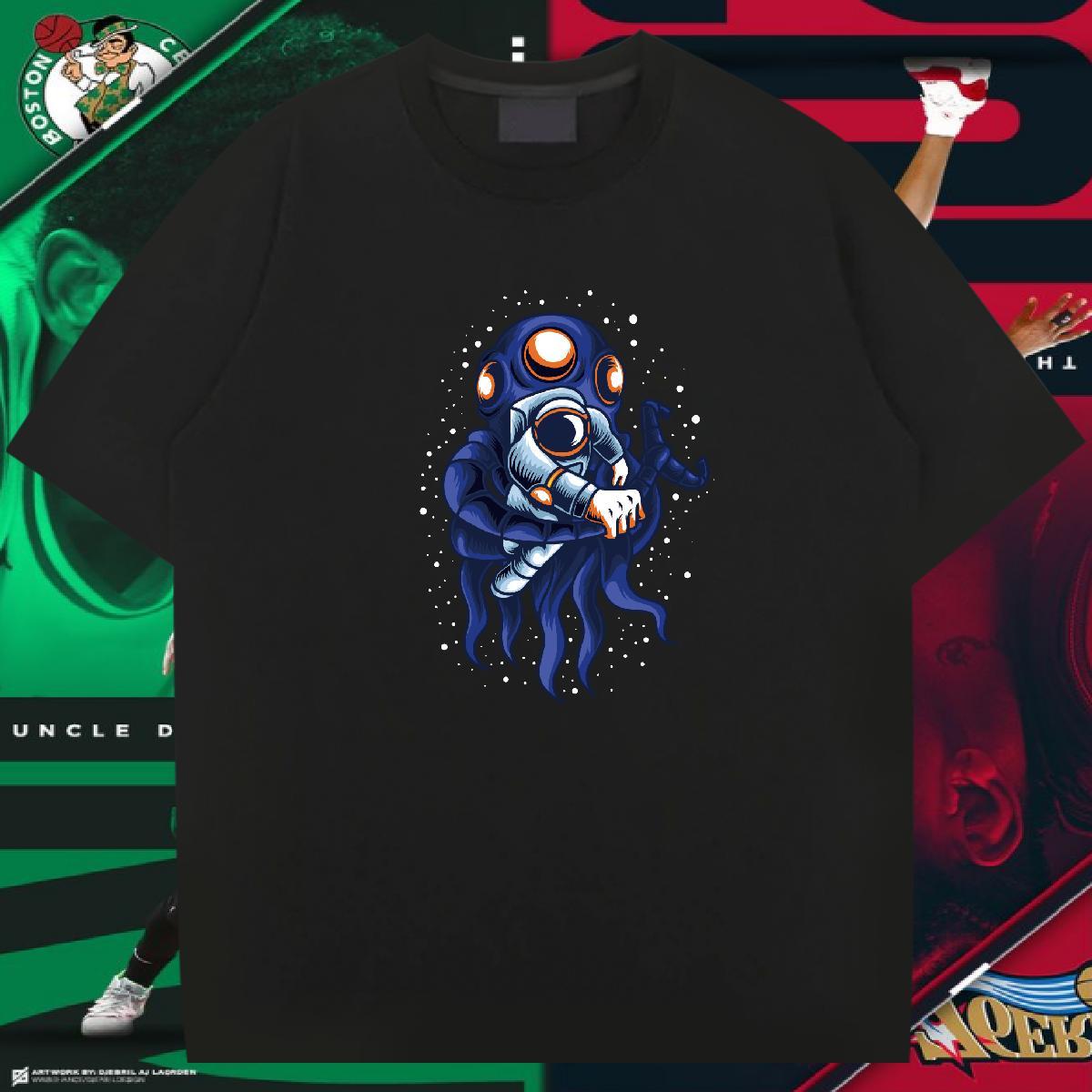 Men T Shirts 230g Pure Cotton universe Hip Hop Street Breathable Short Sleeve DIY Printed Men Tshirts Fashion Casual Unisex Tee Shirt