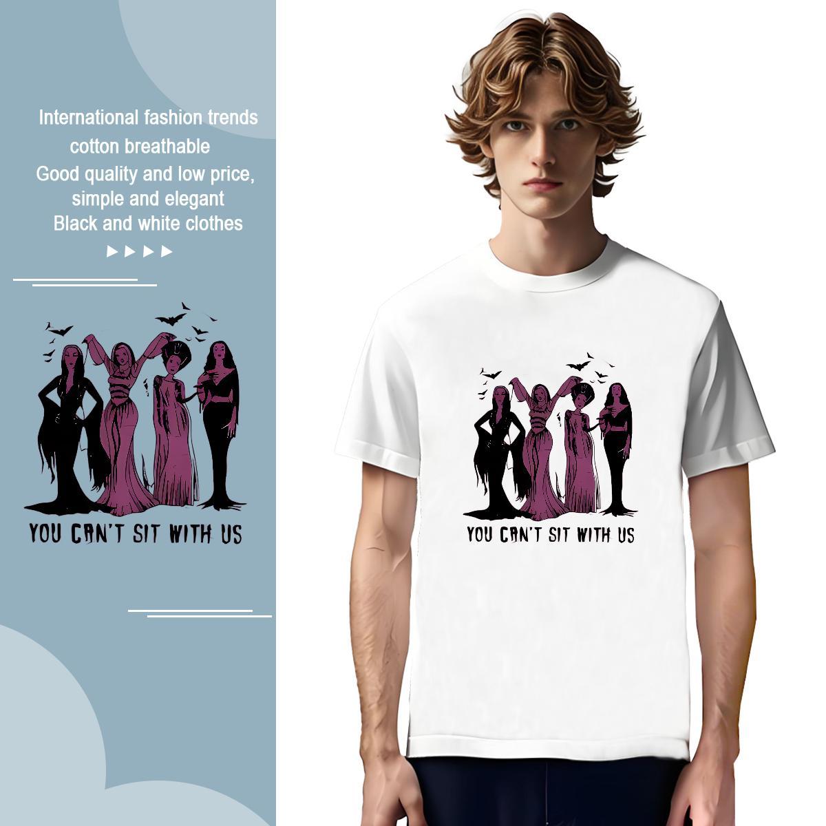 Mens T Shirts 230g Pure Cotton halloween Street Wear O-Neck Short Sleeve DIY Printed Men Clothes T-Shirt Fashion Designer TOP Quality Clothings