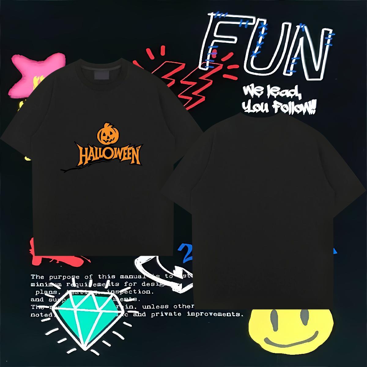 Designer T Shirts Men 230g 100% Cotton pumpkin Summer Casual Polos Breathable Brand Men Tshirts Oversized 3XL 4XL