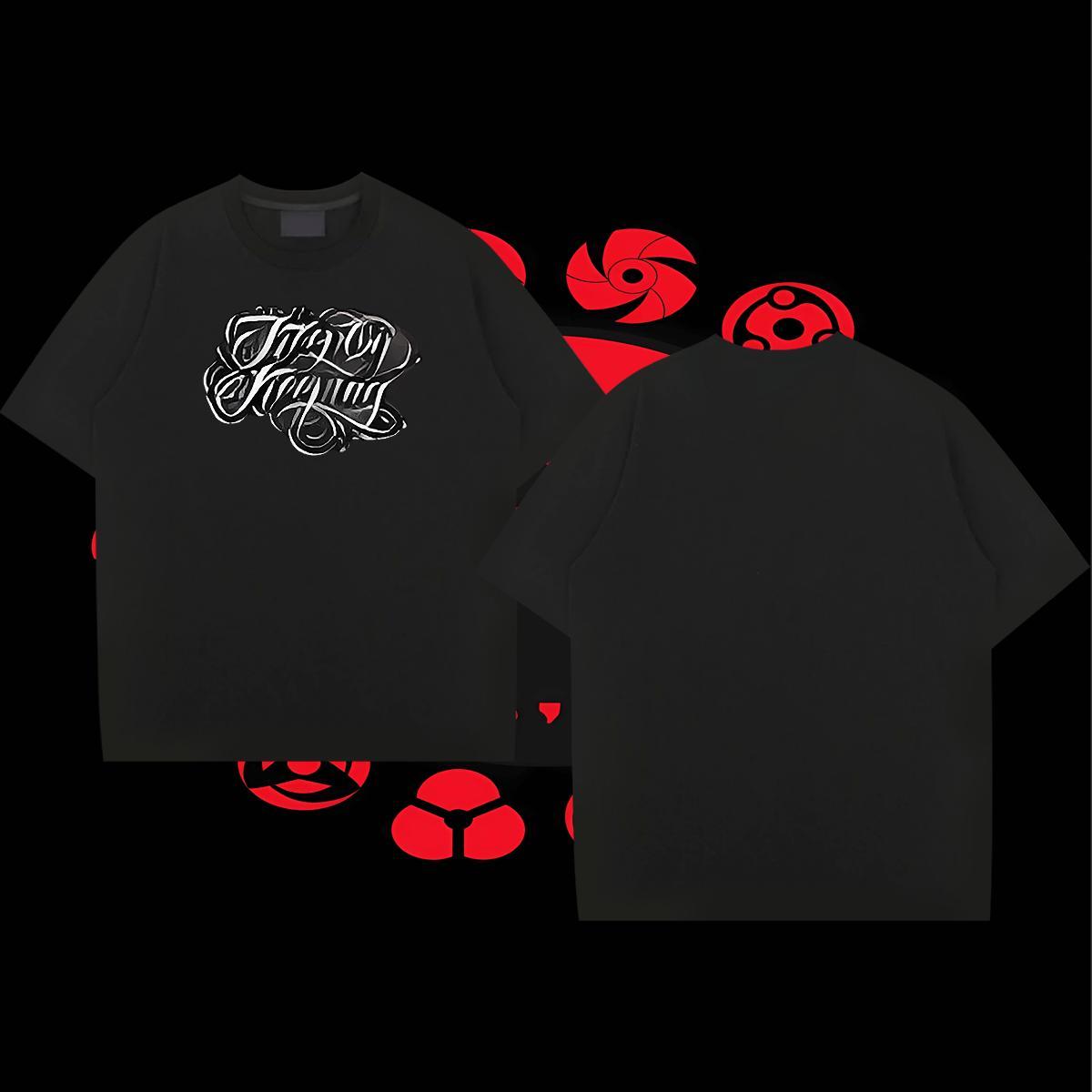 TOP Quality Men Clothes T-Shirt 230g Cotton Spring Summer letter Anime Crew Neck Breathable Classic Casual T shirt Tops Tees