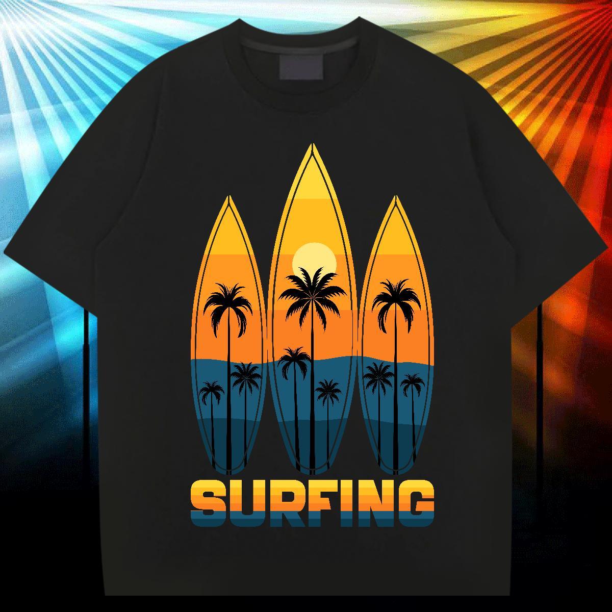 2024 T shirt 100% Cotton 230g tree Hip Hop Tshirts O Neck Short Sleeves High Quality Men Tops Tees Oversized 4XL