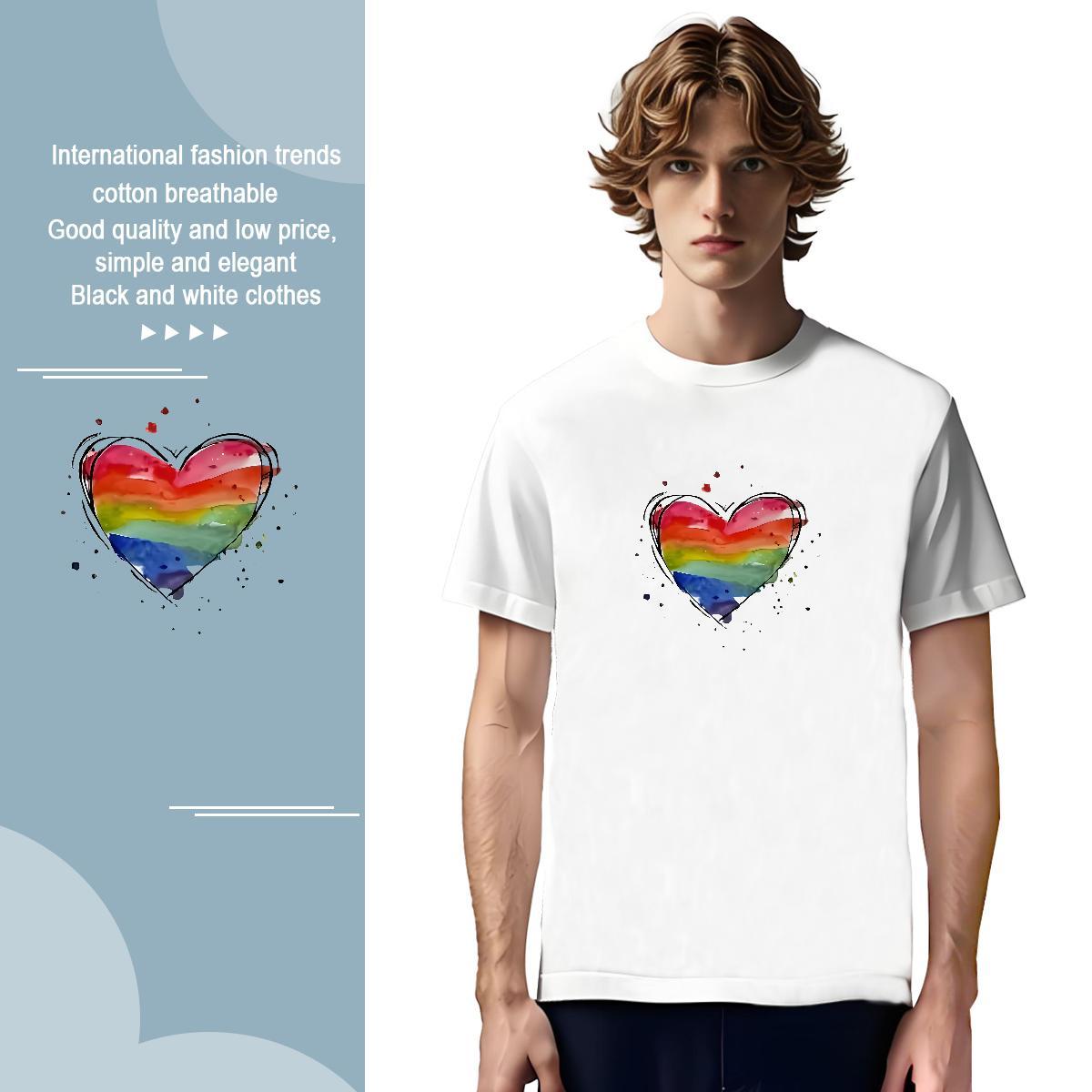 T Shirt For Man 230g Pure Cotton painting Street Breathable Short Sleeve White Plus Size Men Tops Tees 2024 DIY Cool Design Tshirts