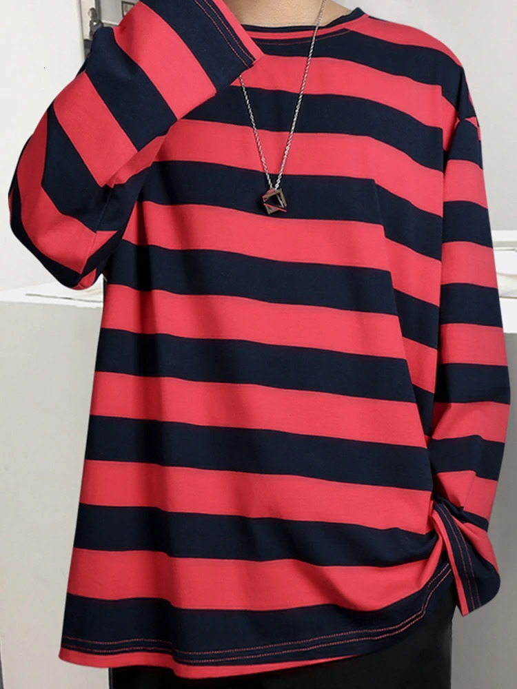Spring Summer Striped Shirt Women Men Long Sleeve O-Neck Casual Oversized T Shirt Streetwear Harajuku Couple Tops Y2k Clothes 240806