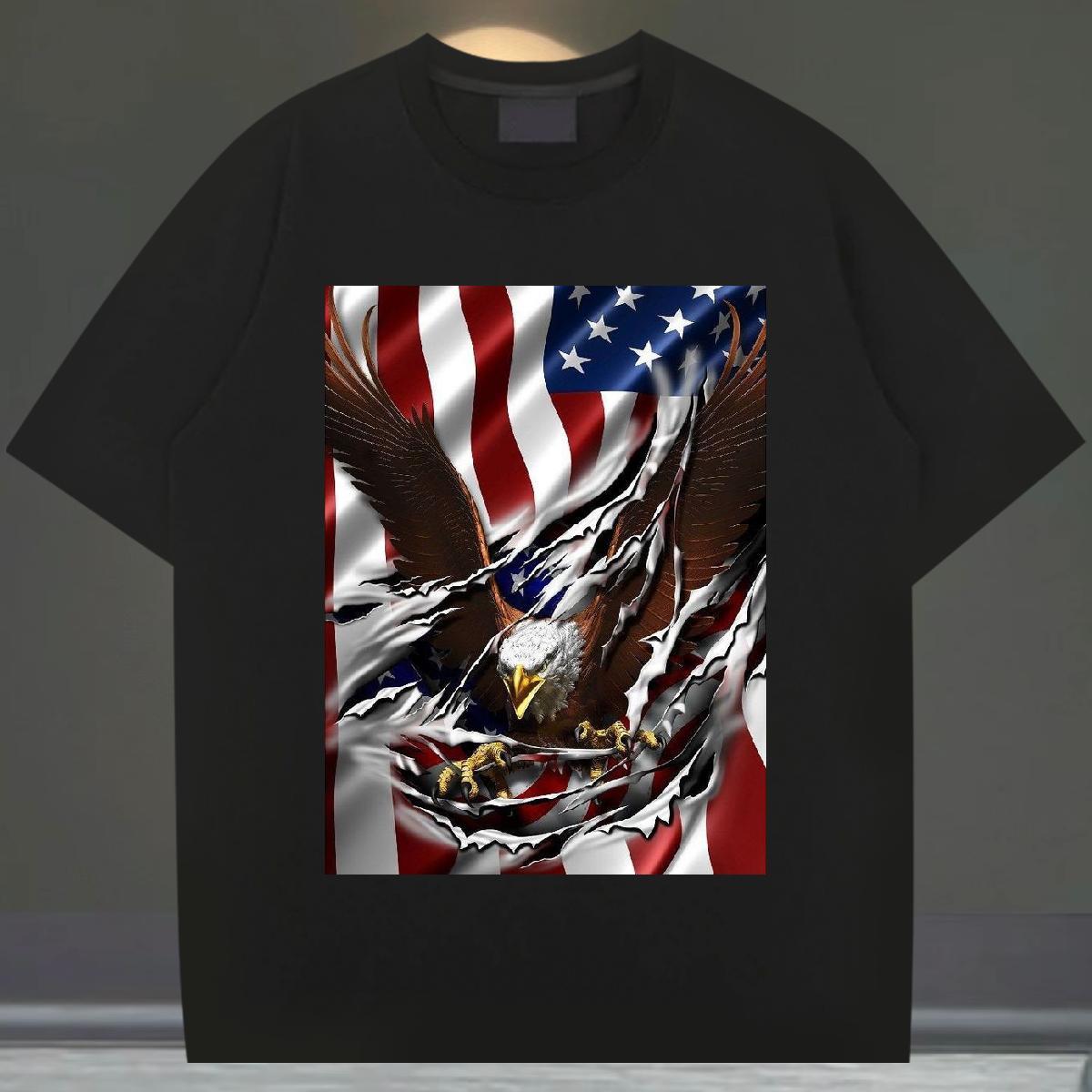 Designer Men Tees 100% Cotton 230g High Street Hip Hop eagle Custom Cartoon Short Sleeve Soft Casual New Mens T Shirts Tshirts