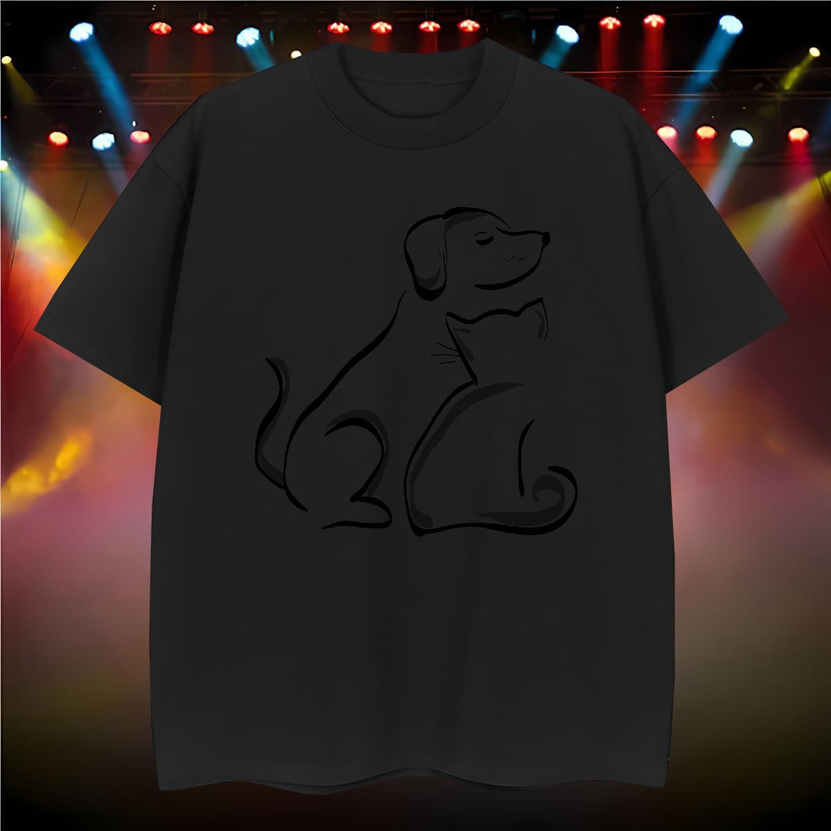 2024 T Shirts Men 230g Cotton Dog Beach Tshirts Crew Neck Brand Men Tshirts Custom Printed