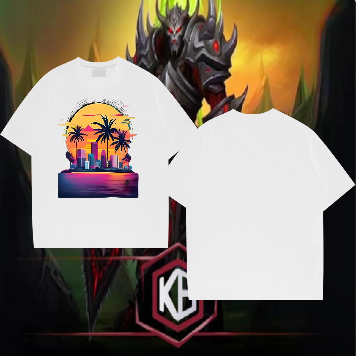 2024 Summer T-Shirts 230g 100% Cotton high-rise Sports Casual Clothings Breathable Short Sleeve Wholesale Men Tees Graphic