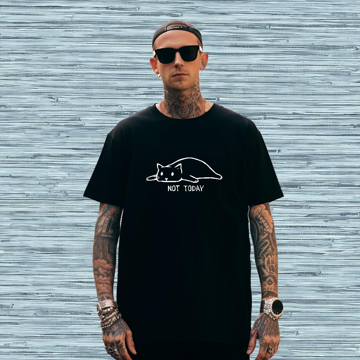 Designer Men Clothes T-Shirt 230g Cotton cat Men T Shirts Summer Casual Crew Neck Breathable DIY Anime Stylist Tops Shirt