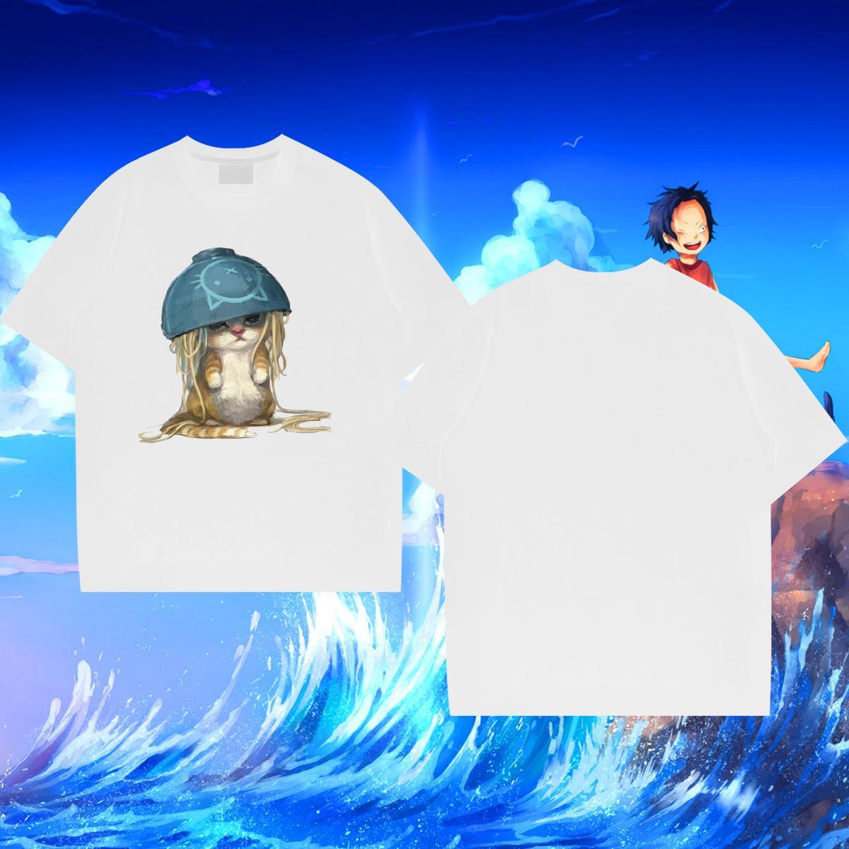 Wholesale Mens T Shirts 230g 100% Cotton cat Outdoor Tops Shirt Pure Cotton Popular Tshirt for Man Woman Plus Size Cartoon