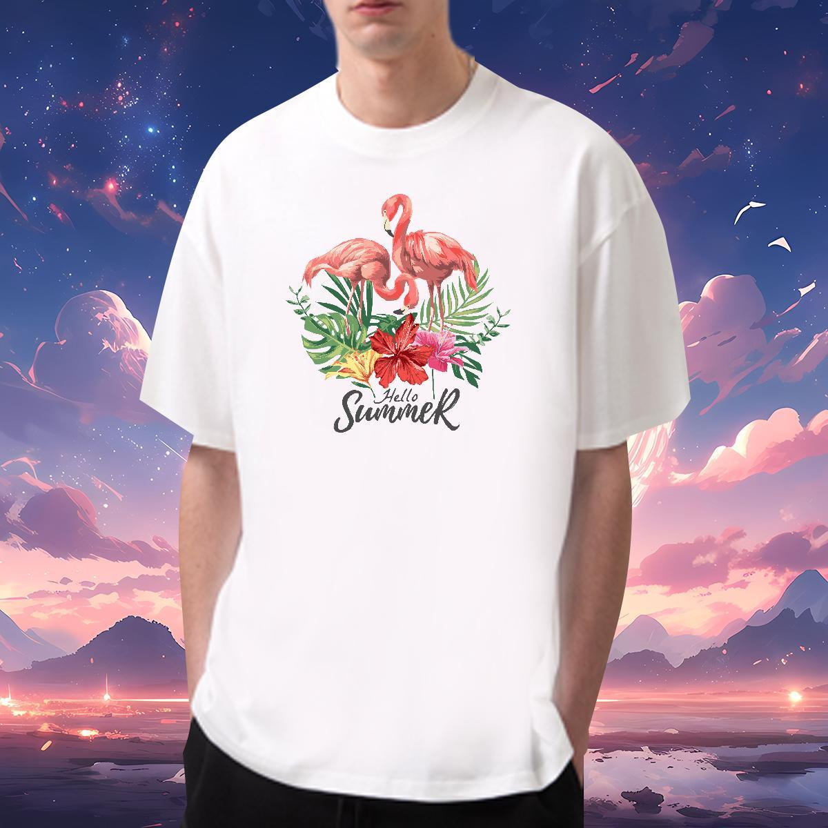 T Shirt For Man 230g Pure Cotton bird Sport O-Neck Short Sleeve Skull Men Tees Casual New Cool Design Top Tees