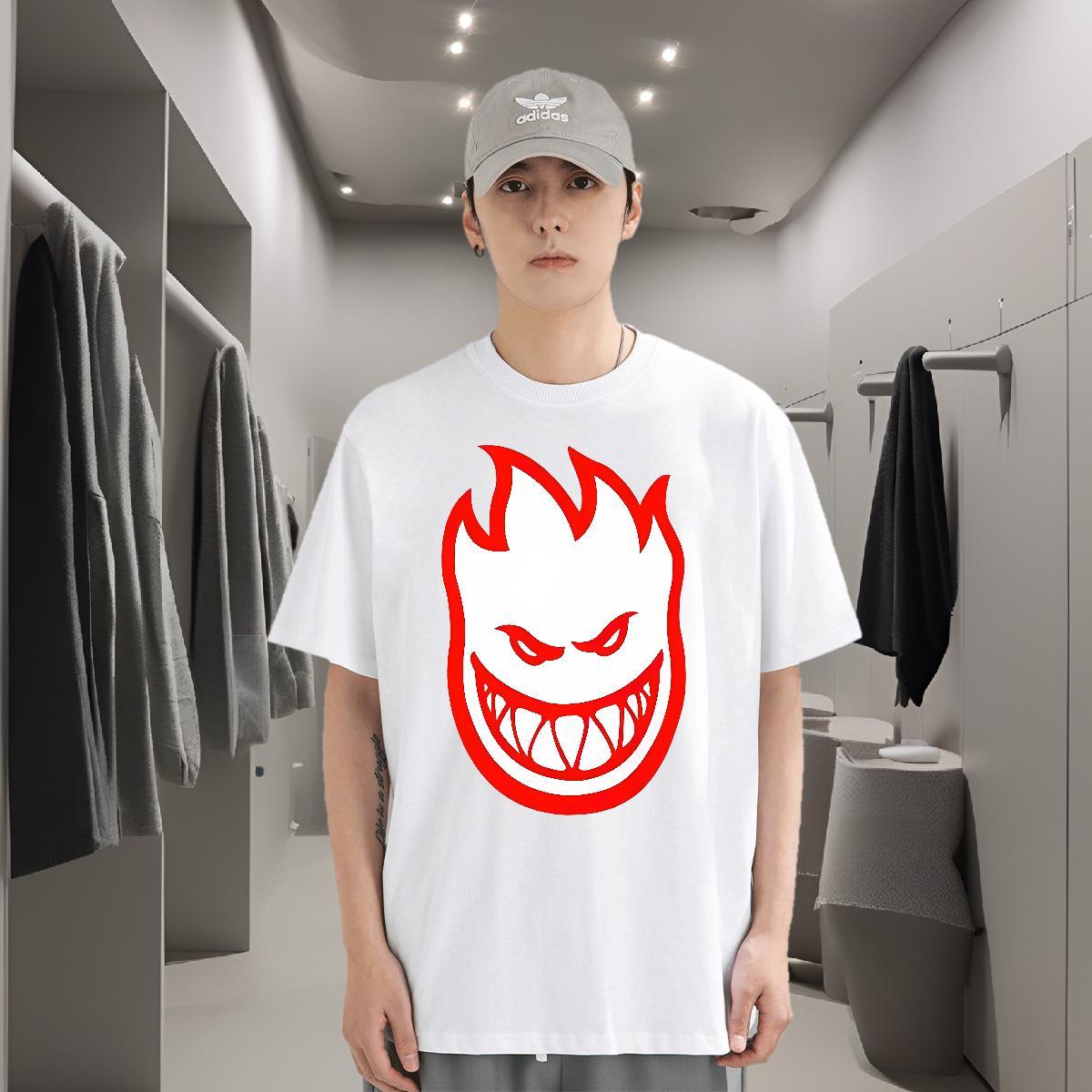 T Shirts Men 230g Pure Cotton monster Casual Daily Wear Breathable Soft Cartoon Printing L-4XL Men Tshirts 2024 Summer TOP Quality Top Tees