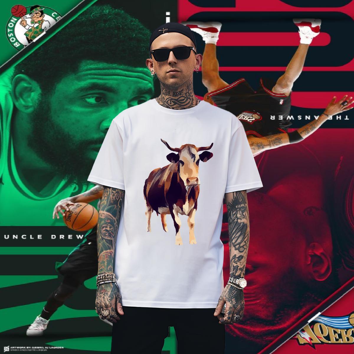 Brand Men Tees 230g Pure Cotton cow Men T Shirts Anime Printing Street Short Sleeve O-Neck DIY Printed Classic Casual Tops