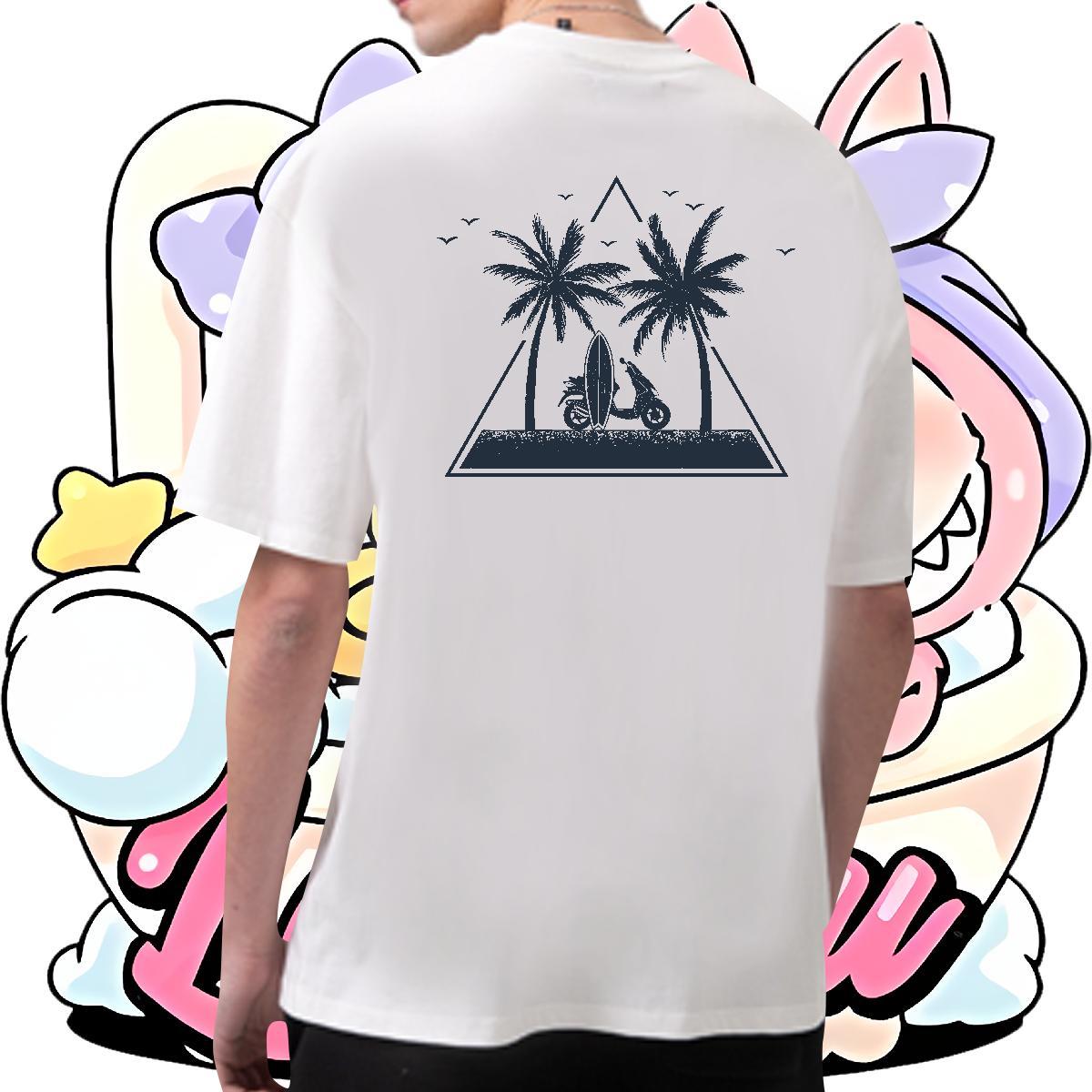 Wholesale T Shirts Men 230g Cotton tree Street Wear Tops Breathable Short Sleeve Brand Mens Tshirts DIY Logo Oversized