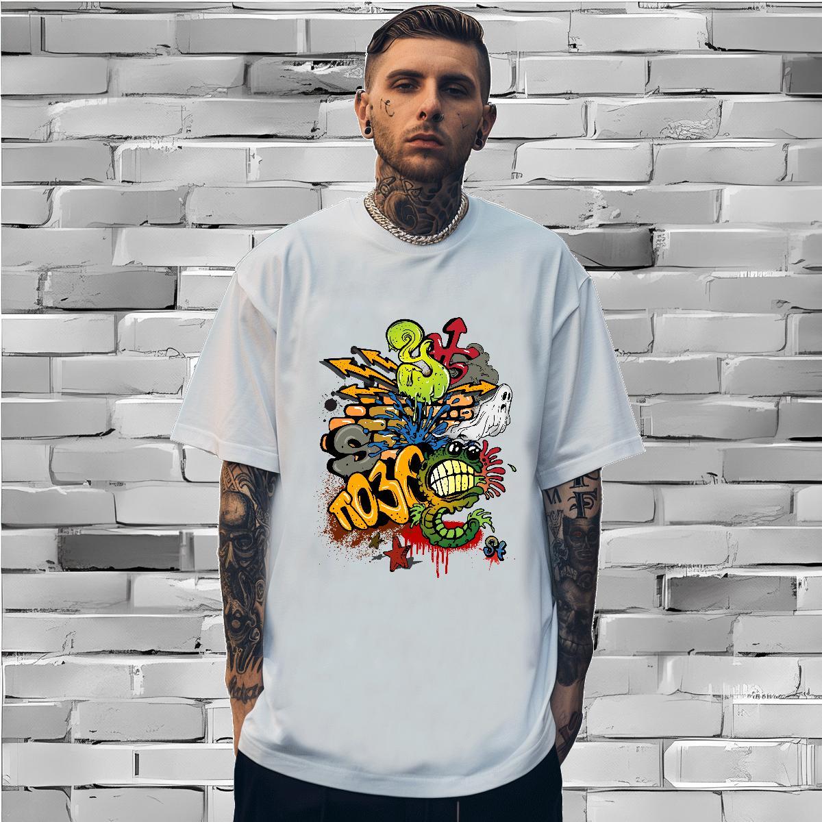 T shirt 230g Cotton Colorful Hip Hop Street Breathable Crew Neck Custom Print Plus Size Men Clothes T-Shirt Designer Fashion Free Shipping Tee Shirt