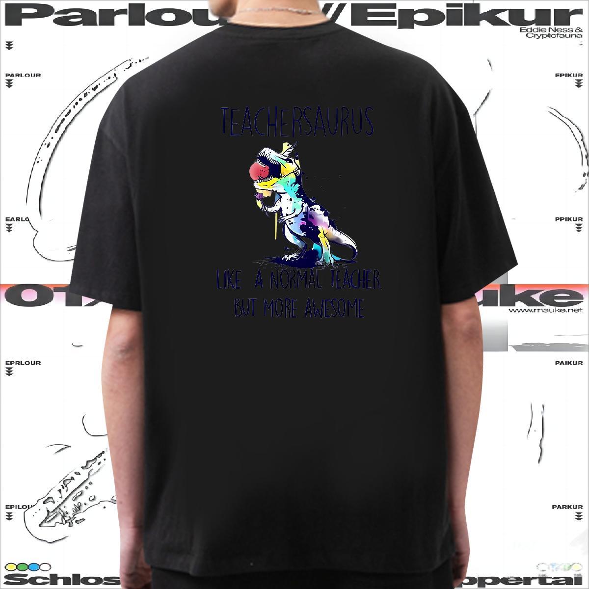 DIY Customized Mens T Shirts 230g Cotton dinosaur Hip Hop Street Top Tees Crew Neck Designer Men Tops Tees Anime