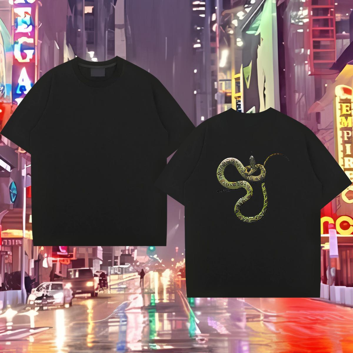 Custom T-Shirts 230g Cotton snake Summer Casual Wear Crew Neck Breathable Classic Tshirts Plus Size Custom