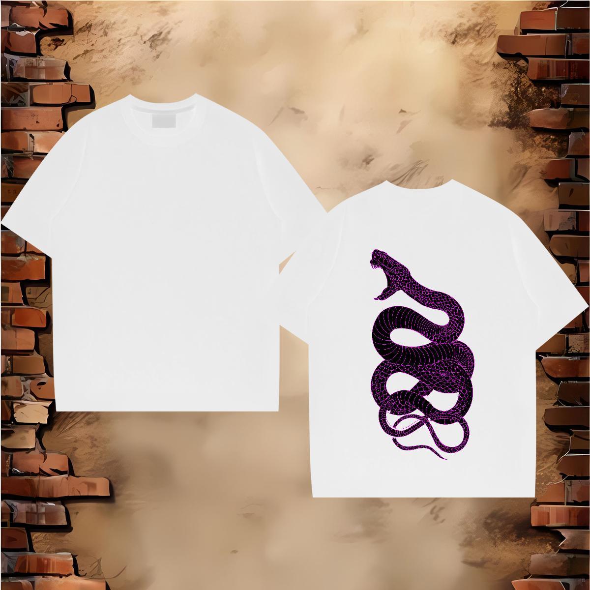 Custom T shirt 100% Cotton 230g snake Home Outdoor Tees Pure Cotton Loose Fit Men Tees Plus Size Custom
