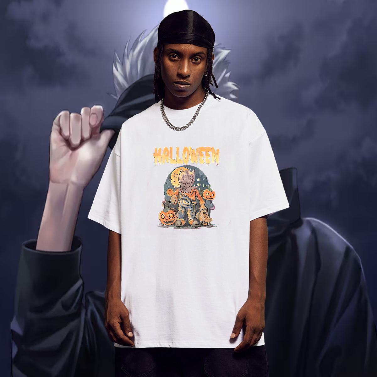 Fashion Designer Men T Shirts 230g Cotton halloween Home Outdoor Top Tees Breathable Crew Neck Soft Men Tees Plus Size Custom