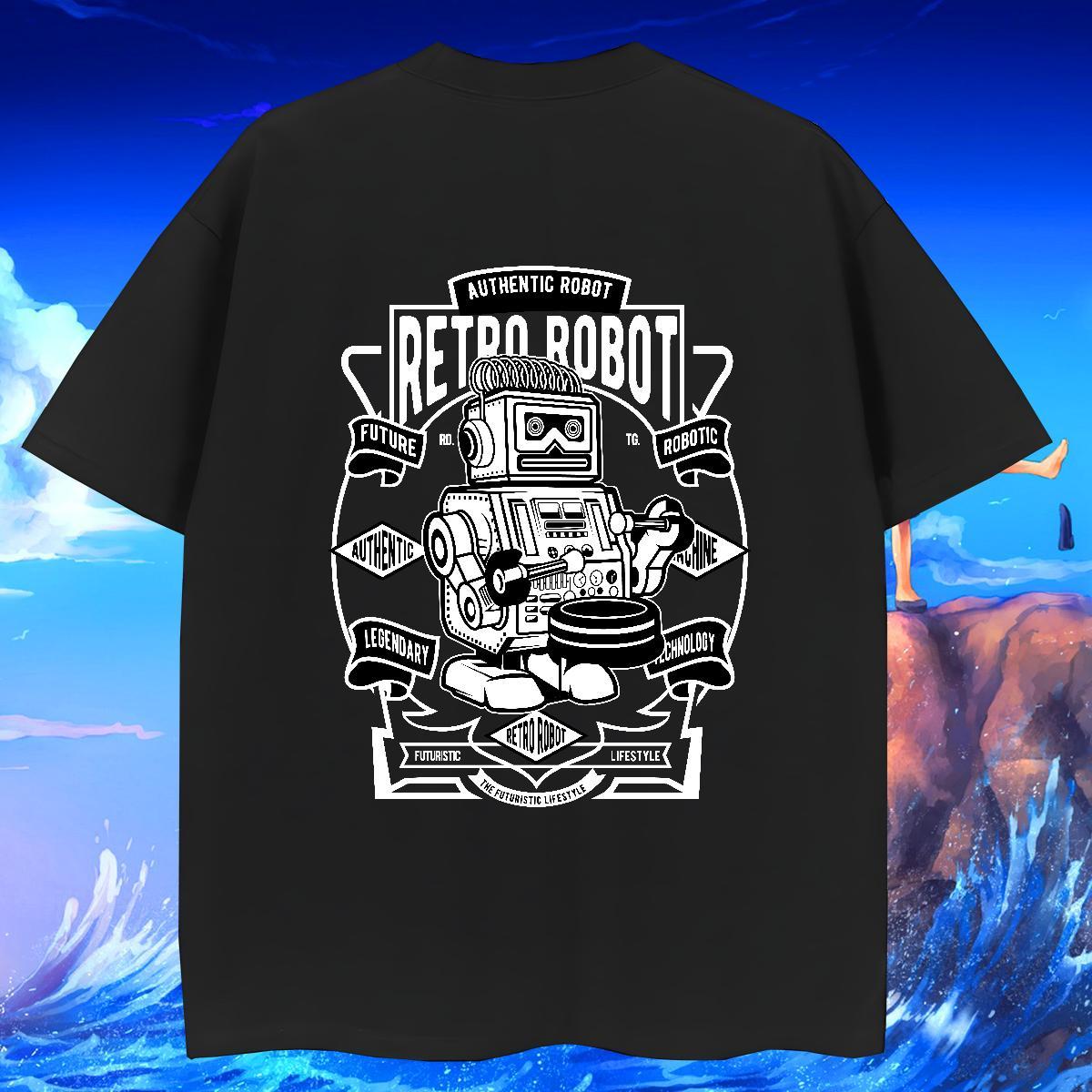 Brand Men Tshirts 230g Cotton Outdoor robot Asian Size Short Sleeve Soft New Designer T shirt Tops Tees