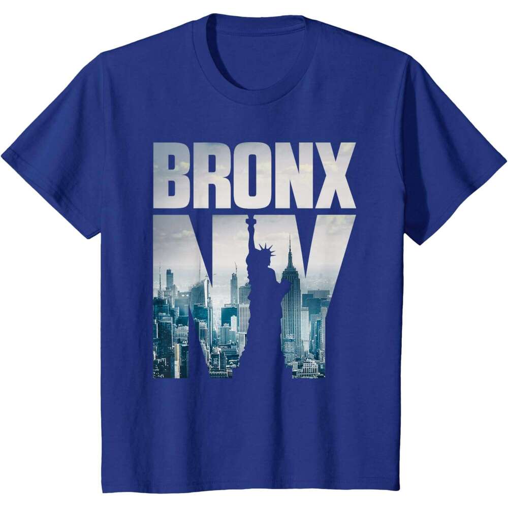 T shirt Mens Bronx NYC New York City Skyline Illustration Graphic Design T-Shirt shirts tshirt graphic tee Casual tops summer clothes Short sleeve Fre