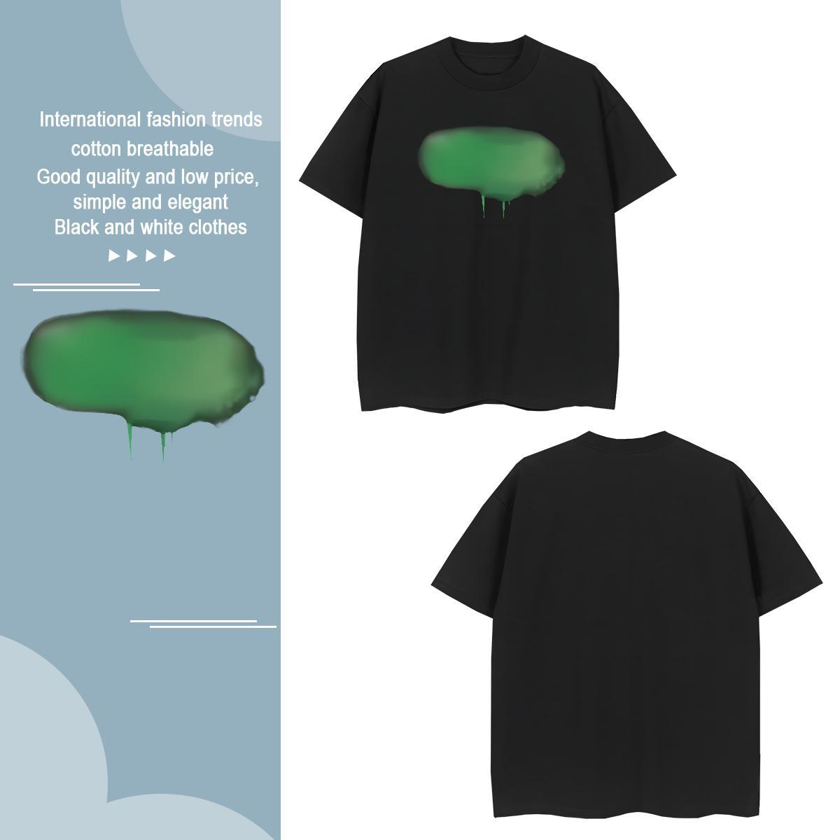 Men T Shirts 230g Cotton dialog box High Street Hip Hop Breathable Custom Print Oversized Men Tops Tees Designer TOP Quality Clothes