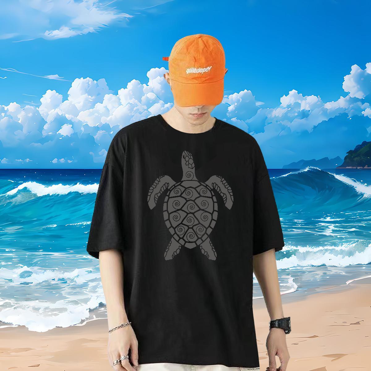 Classic Casual Mens T Shirts 230g 100% Cotton tortoise Outdoor Tops Tees Breathable Short Sleeve Popular Men Tshirts Customized Print