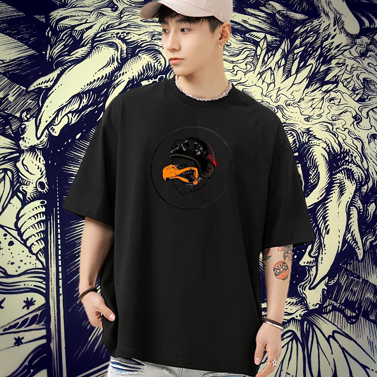 New Designer Mens T Shirts 230g Cotton eagle Spring Summer Tshirts Breathable Crew Neck Soft Men Clothes T-Shirt DIY