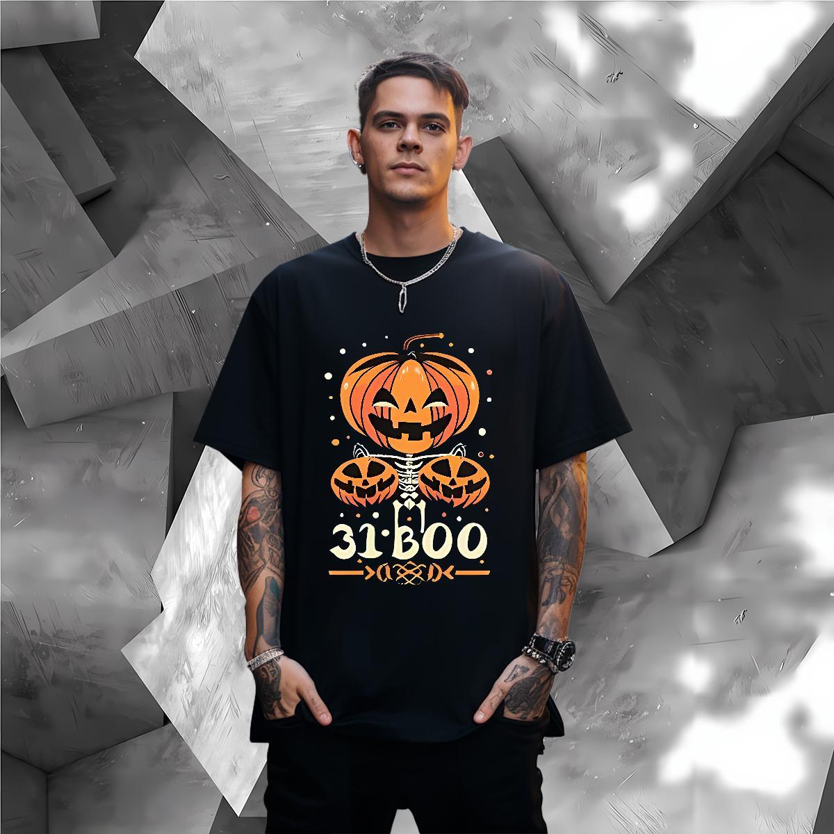 T Shirt For Man 230g 100% Cotton pumpkin Street wear Hip Hop O Neck Short Sleeves Customized Men Tops Tees 2024 New High Quality Tee Shirt