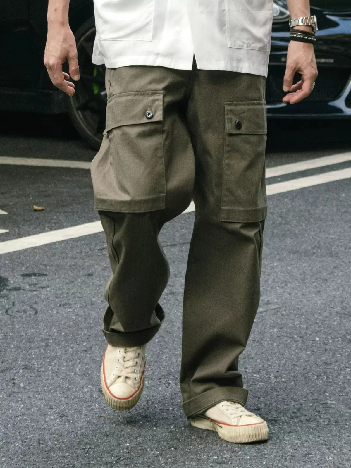 Bronson Modified P44 Fatigue Pants 13oz HBT Mens Monkey Trousers Cargo Pockets 240806