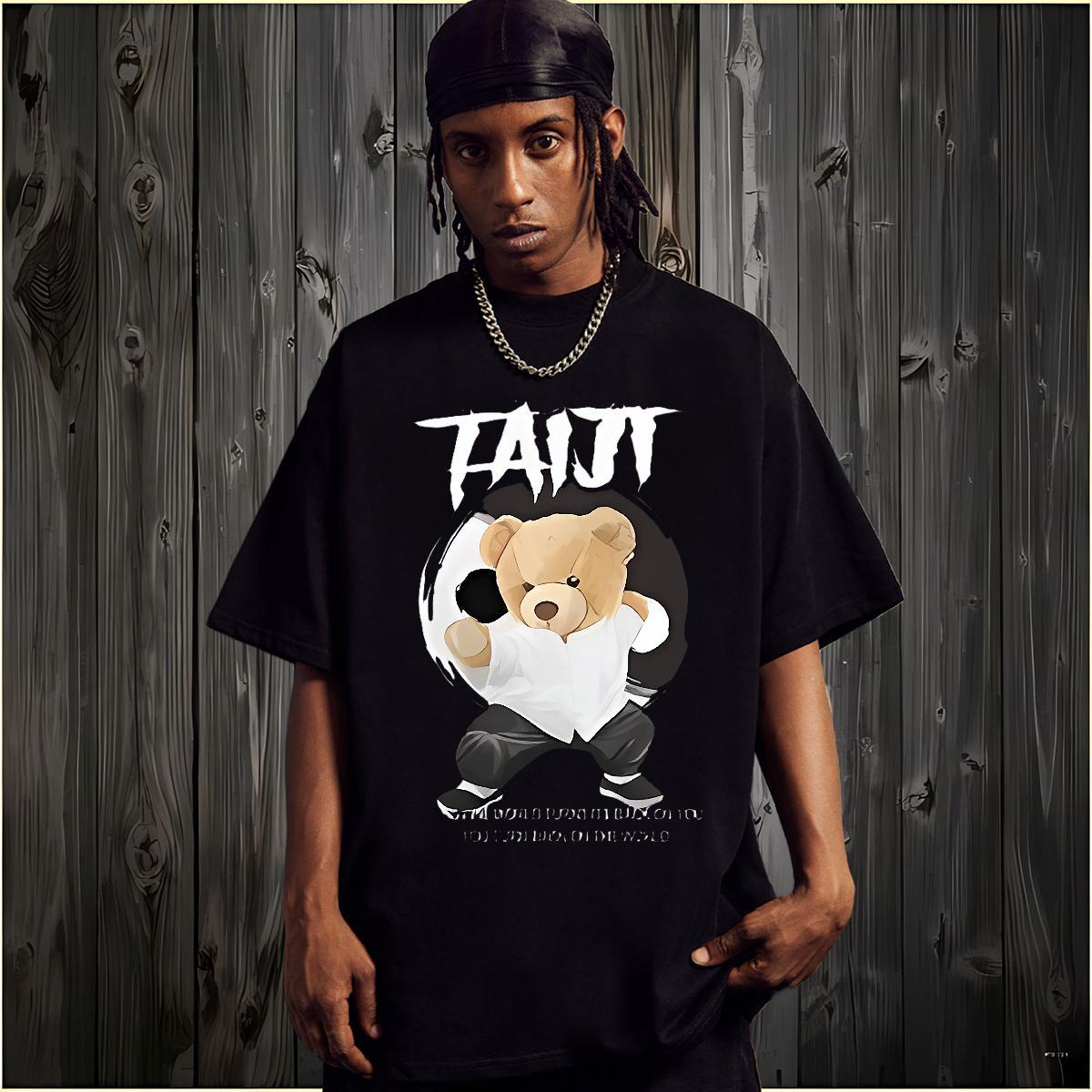Custom T Shirt For Man 230g Pure Cotton kongfu Spring Summer Tshirts Breathable Short Sleeve Unisex Mens Tshirts Graphic
