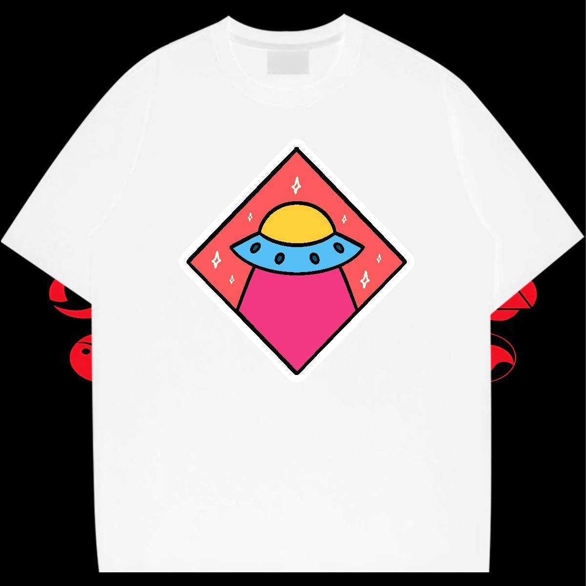 Free Shipping Couples T Shirts 230g 100% Cotton Anime Printing Street ET DIY Logo Oversized Breathable Crew Neck Custom T Shirt For Man Tops Shirt