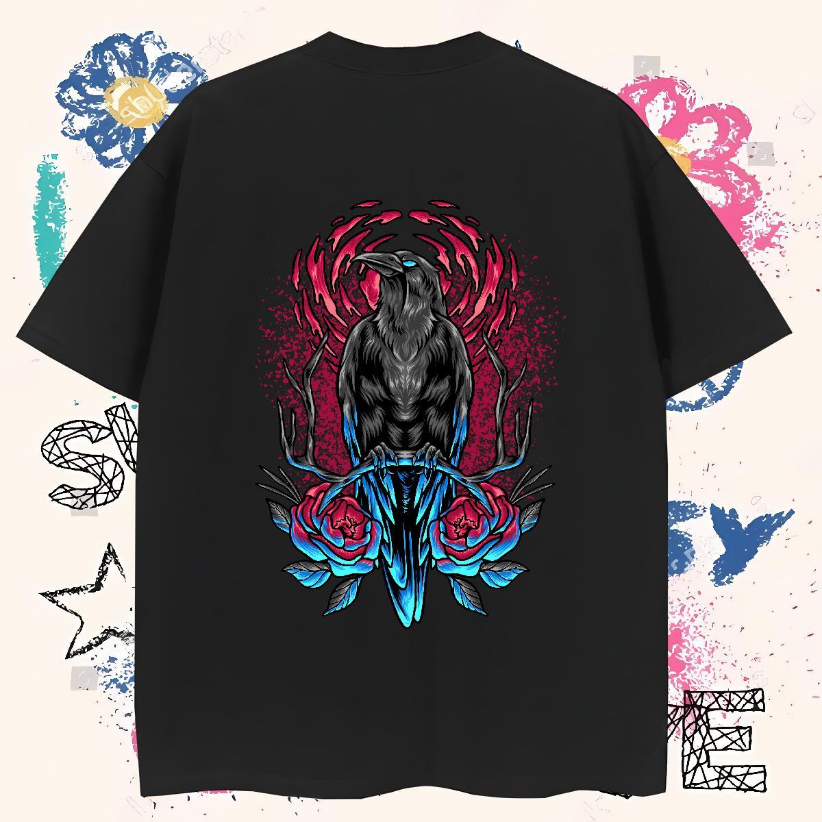 Wholesale T shirt 230g Pure Cotton eagle Beach Wear Breathable Short Sleeve Popular Tshirt for Man Woman Anime