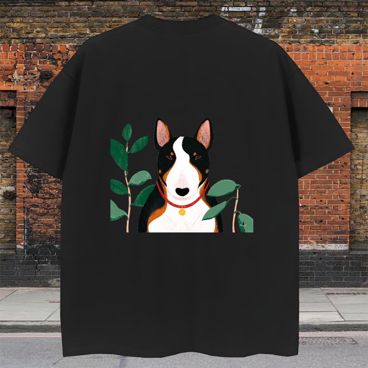 Cool Design Mens Tshirts 230g 100% Cotton dog T shirt Street wear Hip Hop Breathable Short Sleeve Custom Cartoon Wholesale Tee Shirt