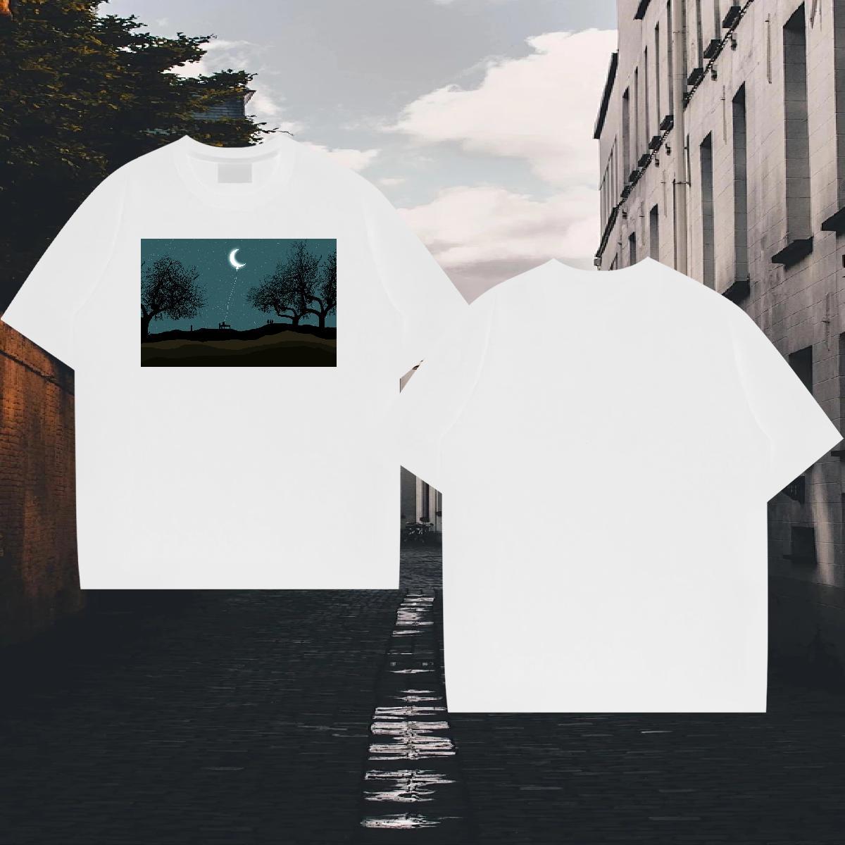 Classic T shirt 100% Cotton 230g tree Spring Summer Polos Pure Cotton Loose Fit Couples T Shirts DIY Logo Oversized
