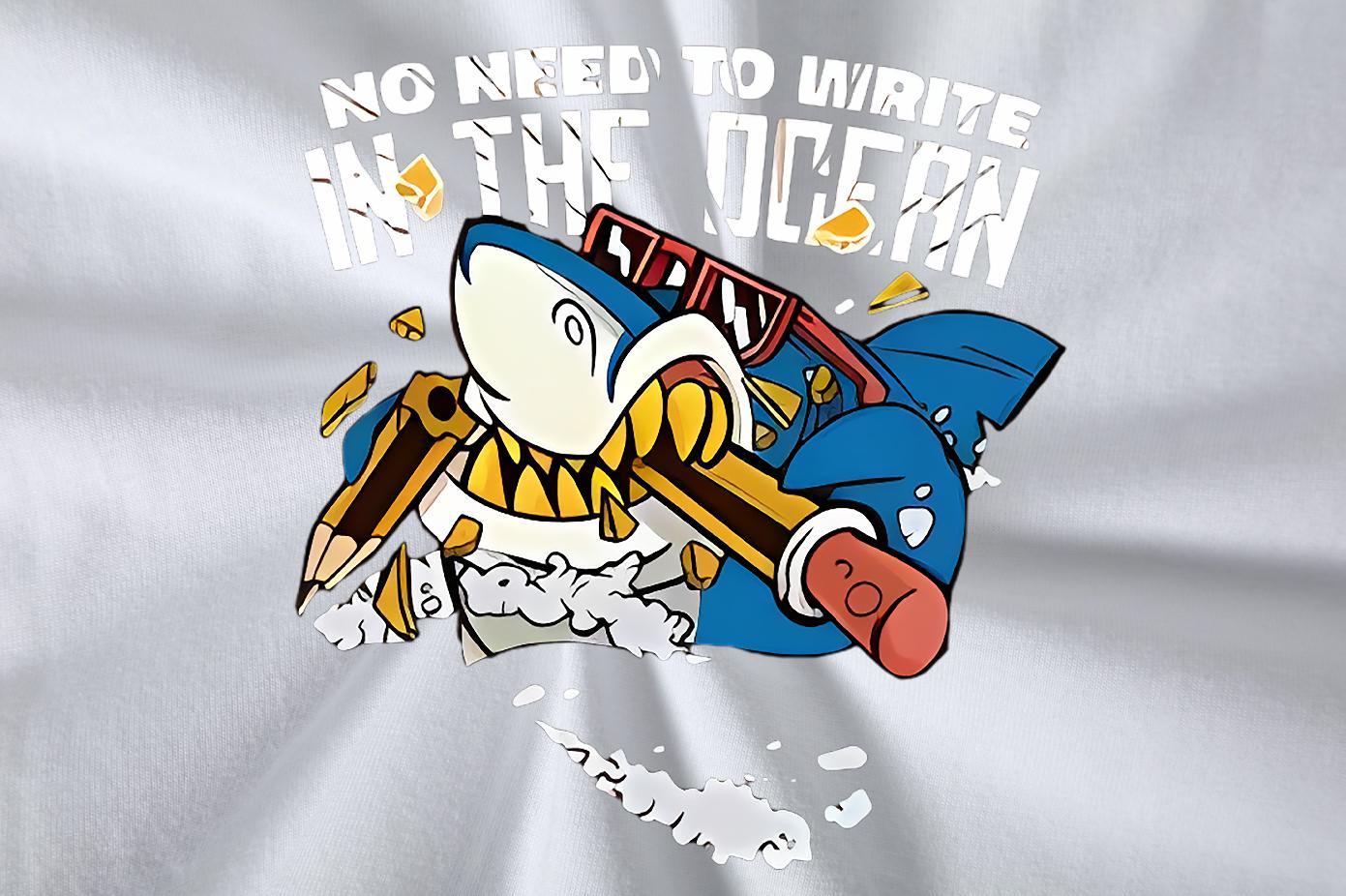 New T Shirt For Man 230g 100% Cotton shark High Street Hip Hop Top Tees Crew Neck High Quality Tshirt for Man Woman Oversized 3XL 4XL