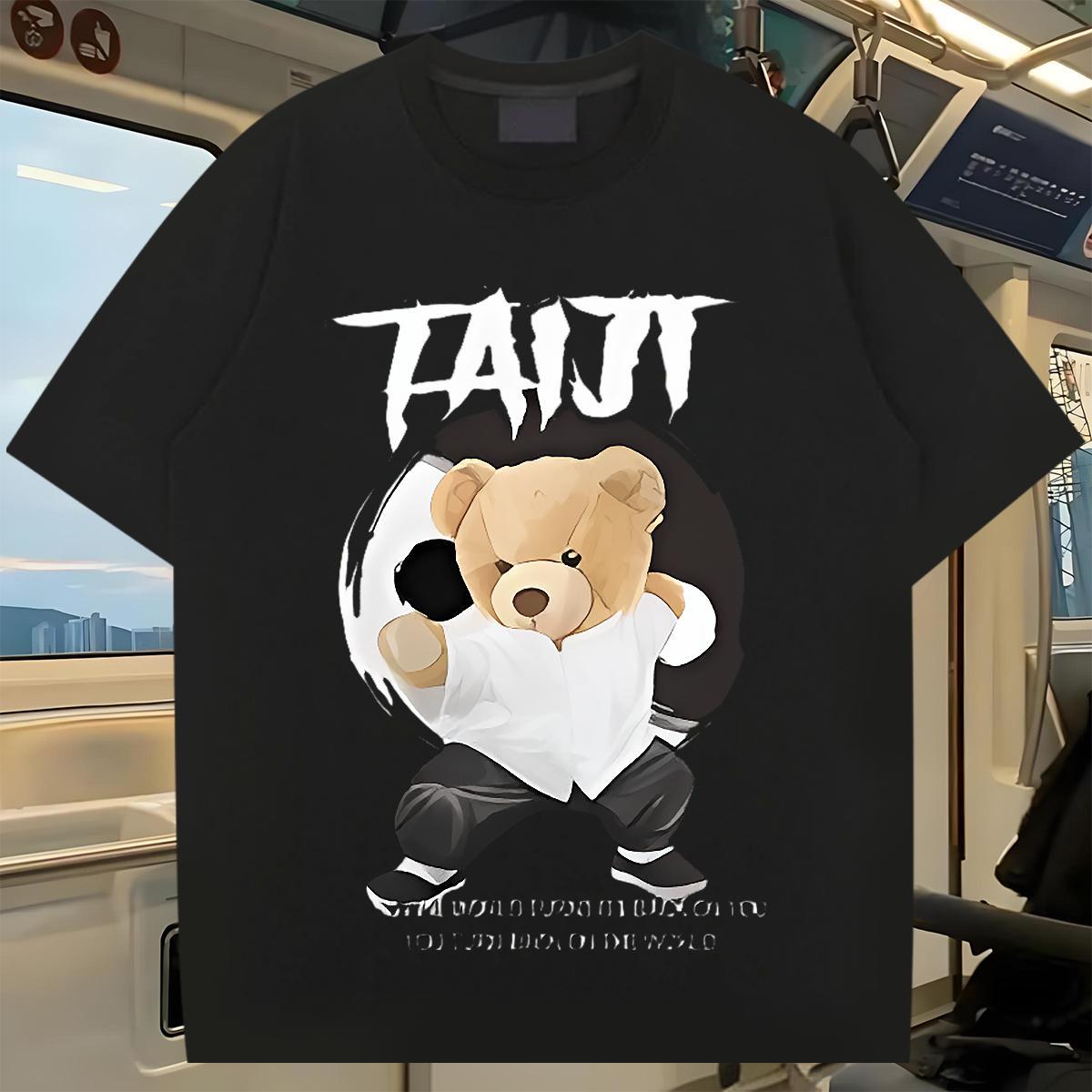 2024 Designer T-Shirts for Men 230g Pure Cotton kongfu Casual Tops Shirt Short Sleeve O-Neck Loose Men Tees Oversized 4XL