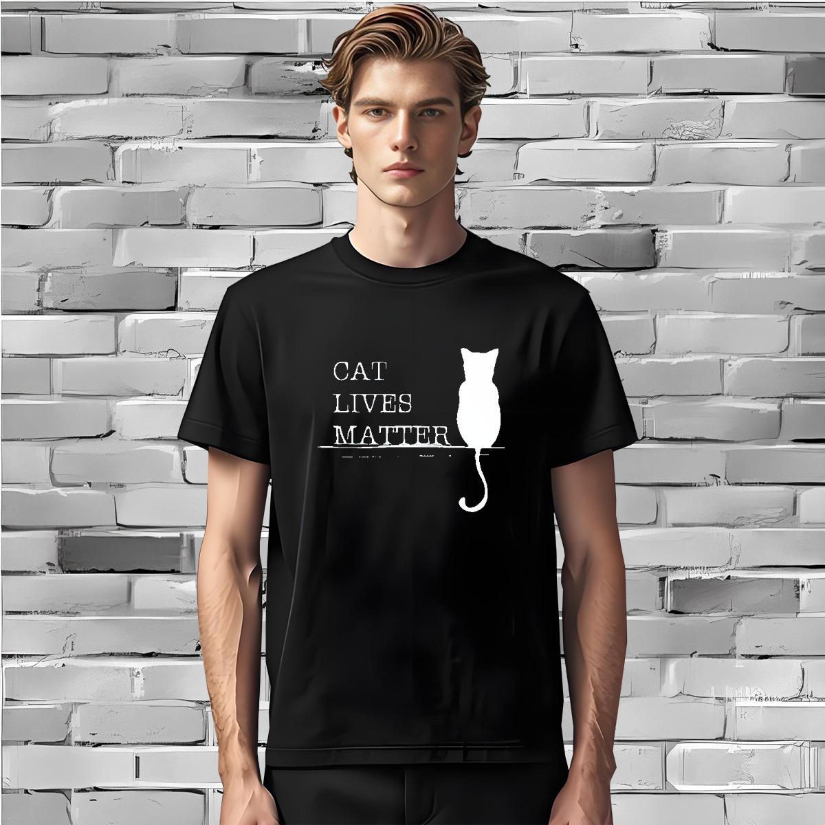 Comfortable Tshirts 230g 100% Cotton cat T shirt Beach Round Neck Short Sleeve Custom Print Oversized Free Shipping Tops