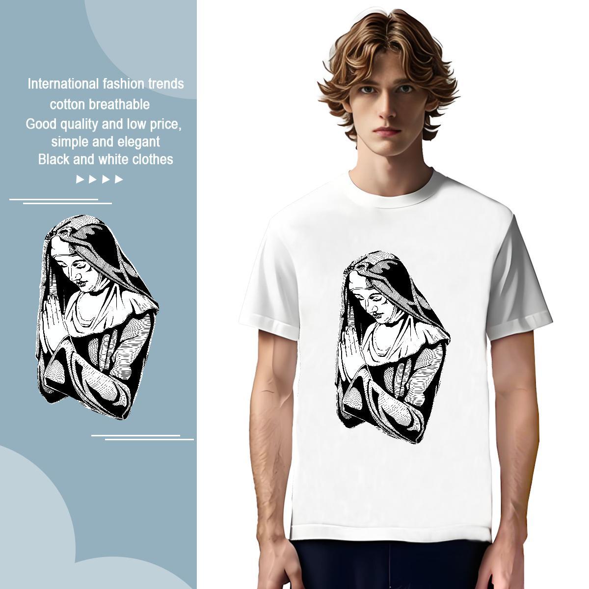 T shirt 230g 100% Cotton nun Outdoor Round Neck Short Sleeve Oversized 3XL 4XL Tshirt for Man Woman Designer Fashion Cool Clothings