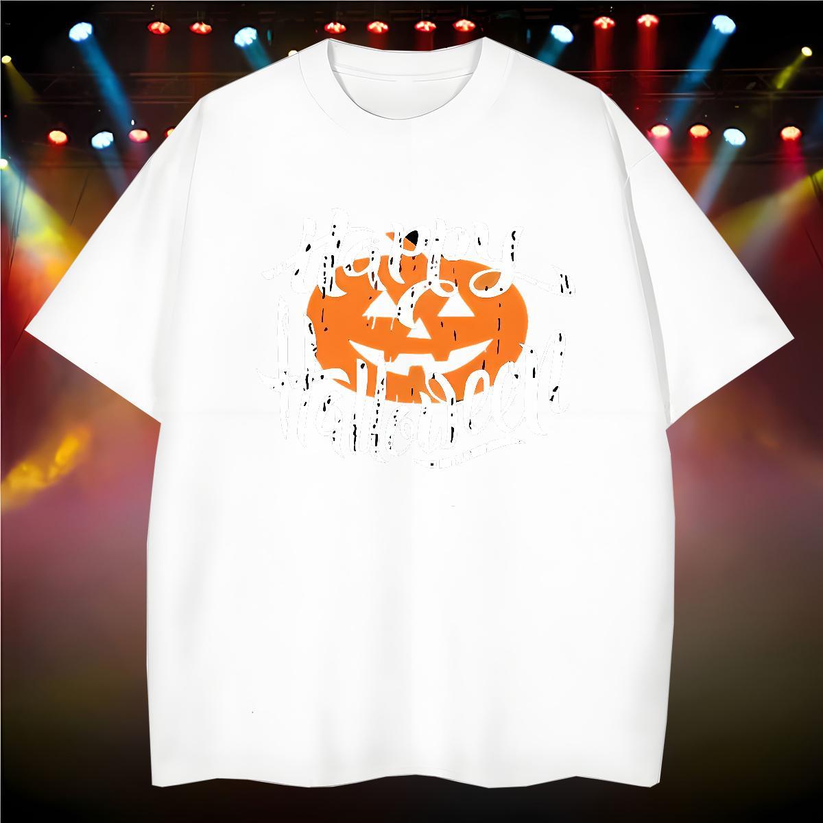 Mens T Shirts 230g Pure Cotton pumpkin Street Wear Breathable Short Sleeve DIY Men Tees Custom Unisex Top Tees