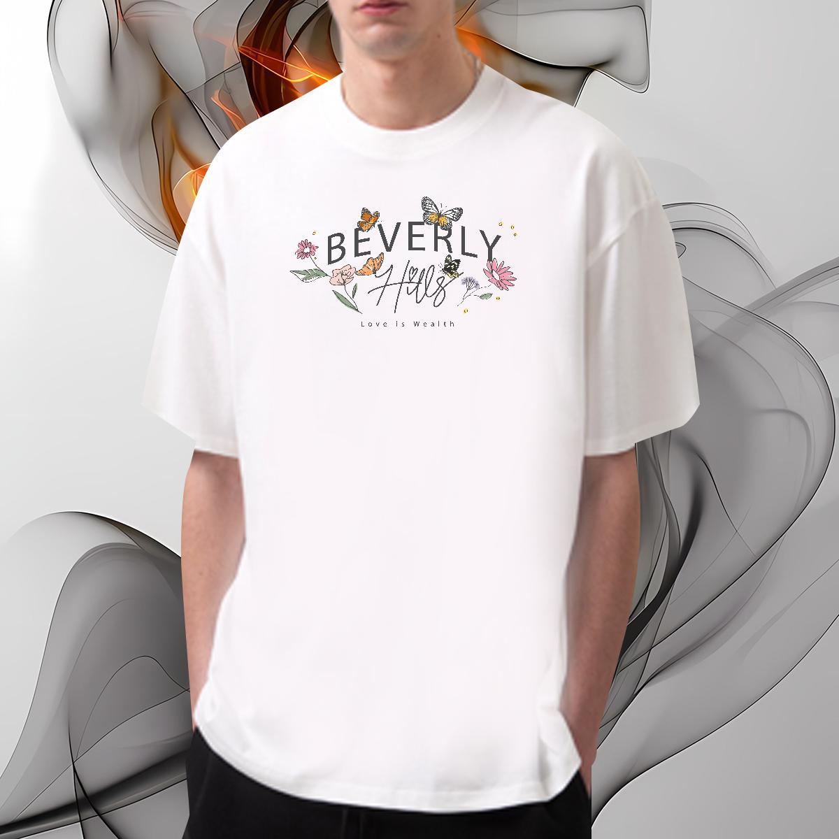 T Shirt For Man 230g Pure Cotton Butterfly Outdoor Breathable Short Sleeve DIY Logo Oversized Mens Tshirts 2024 DIY Cool Design Tees