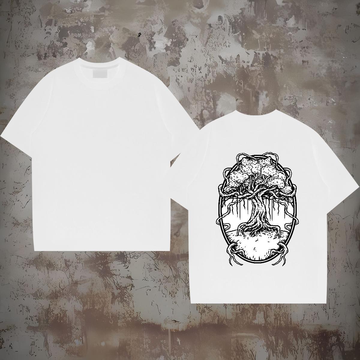 DIY Customized Man T Shirts 230g Cotton tree Spring Summer Clothings Breathable Soft Loose Fit Men Tees Custom Big Size