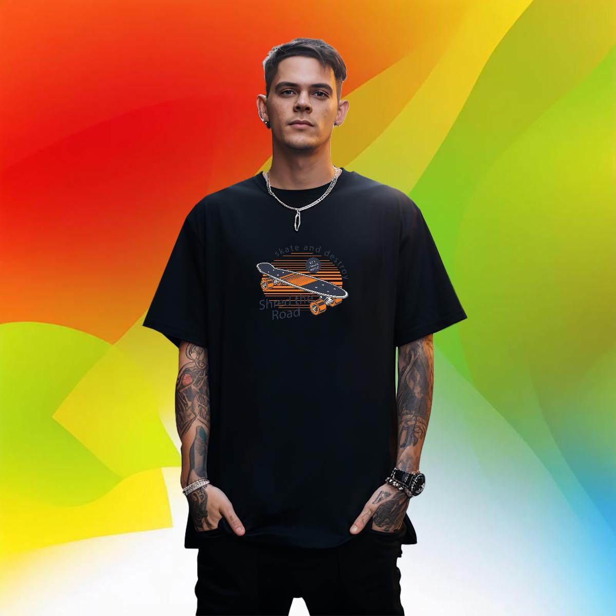 Classic Men Tshirts 230g Cotton Street Casual skateboarding Custom Print Oversized Breathable Crew Neck Fashion Design T-Shirts Tops Tees